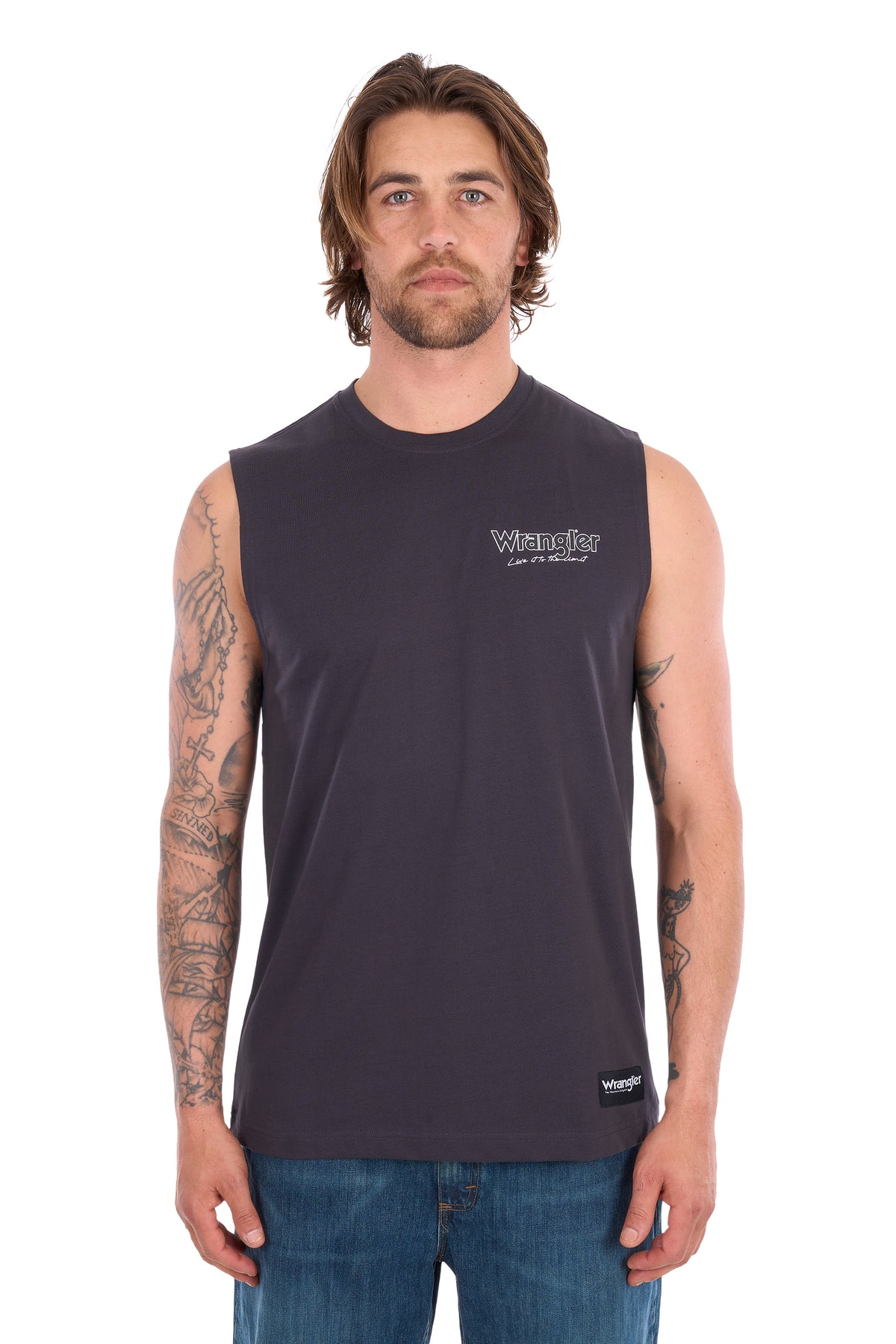 Wrangler Men’s Paul Muscle Tank – Charcoal