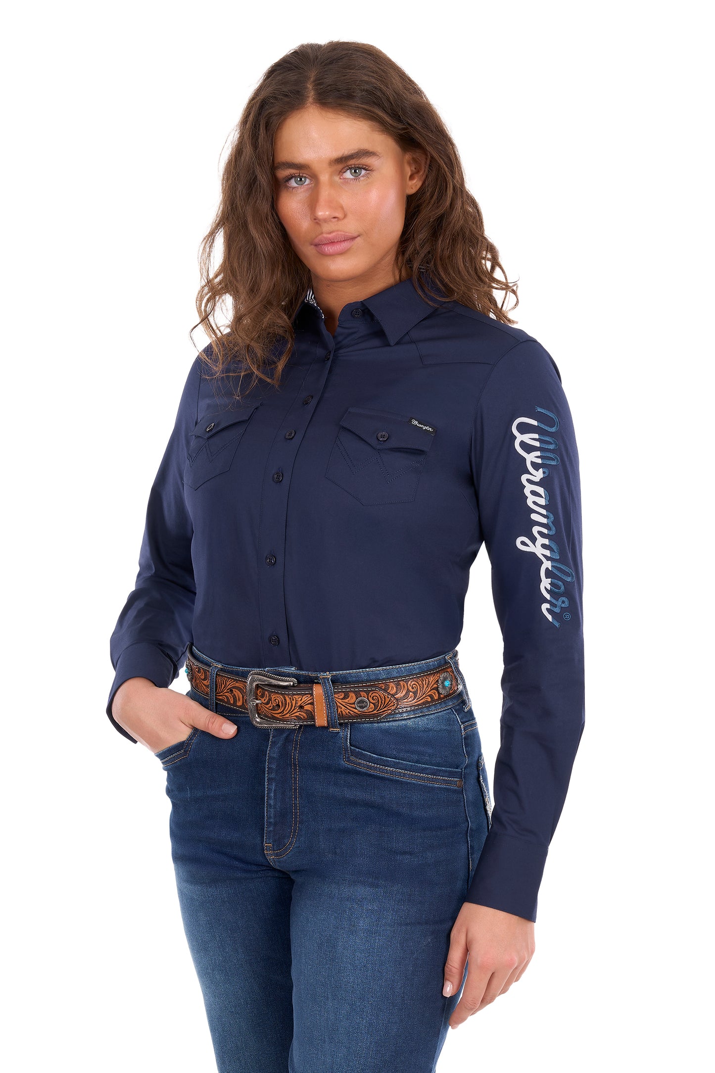 Wrangler Women's Hazel Logo Long Sleeve Shirt