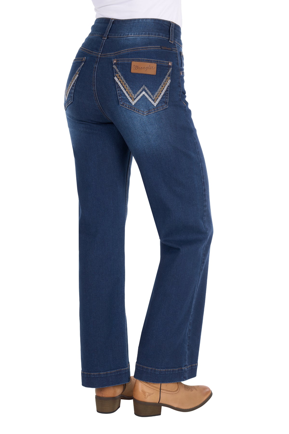 Wrangler Womens Chloe High Rise Wide Leg Jean - Old Indigo