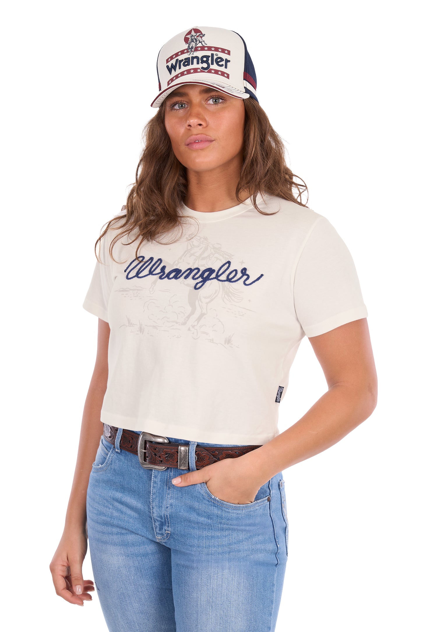 Wrangler Women's Cindy Crop Short Sleeve Tee - Cream