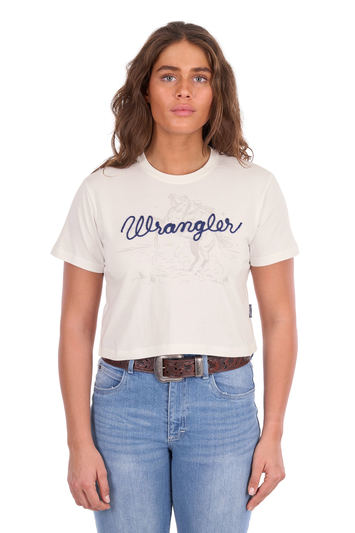 Wrangler Women's Cindy Crop Short Sleeve Tee - Cream