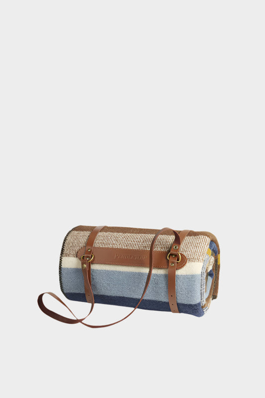 PENDLETON BRIDGER WOOL THROW W/ CARRIER TRAIL STRIPE