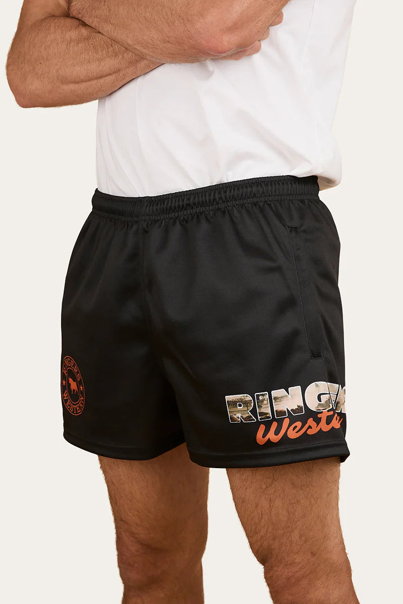 Ringers Western Men's Yarded Footy Short - Black