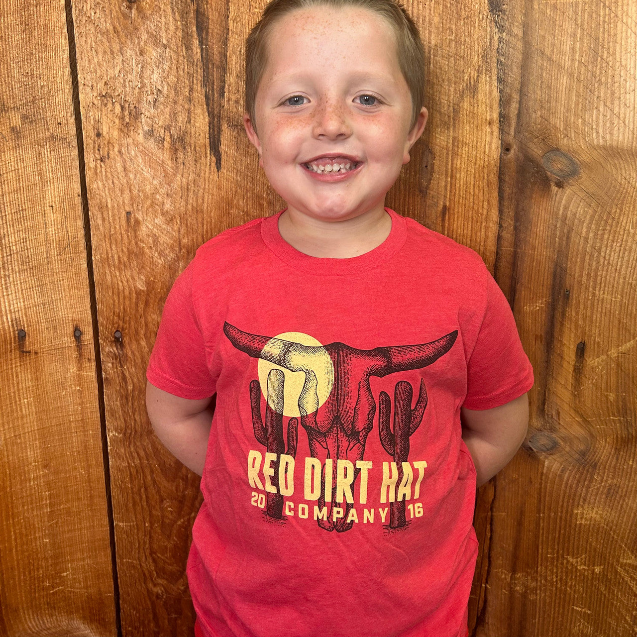 Youth Red Dirt Hat Co. "Boone" Graphic Tee - Red