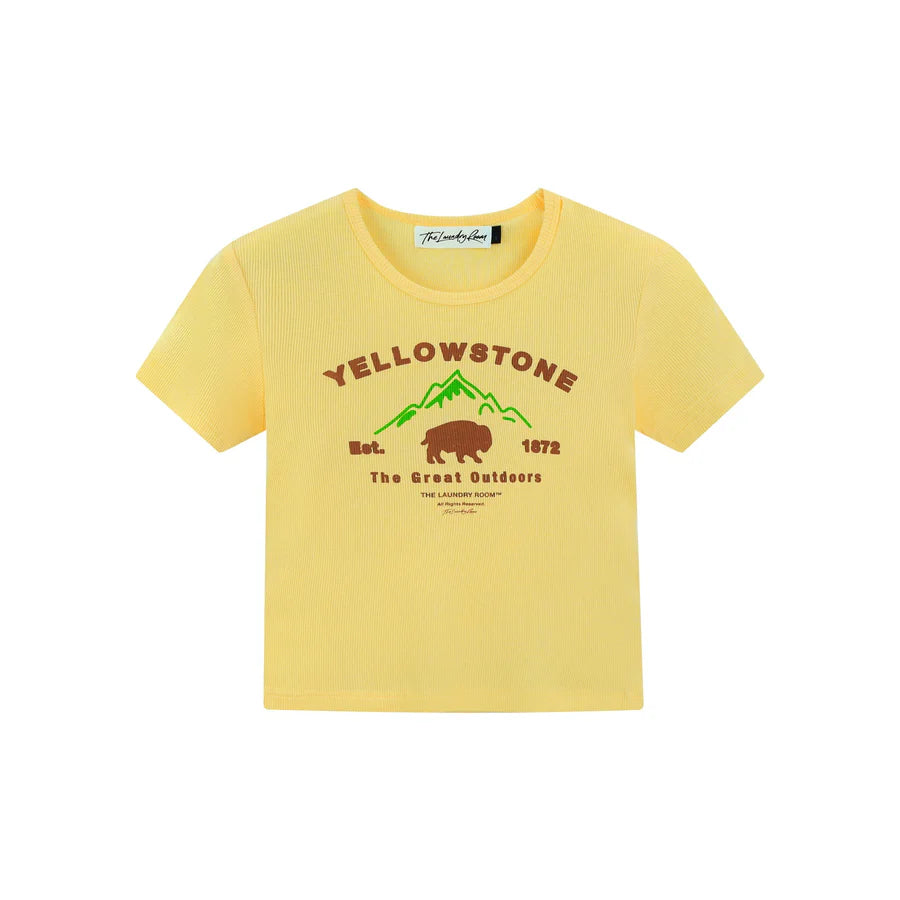 The Laundry Room Ys Bison - Baby Tee - Old Gold