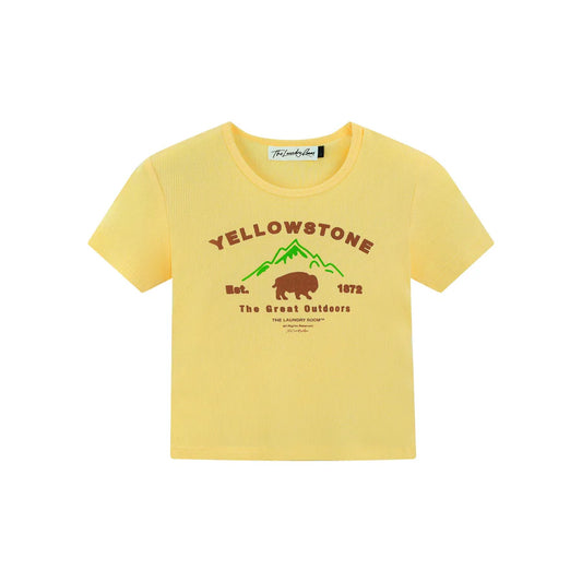 The Laundry Room Ys Bison - Baby Tee - Old Gold