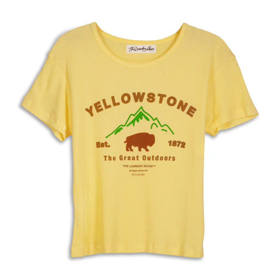The Laundry Room Ys Bison - Baby Tee - Old Gold