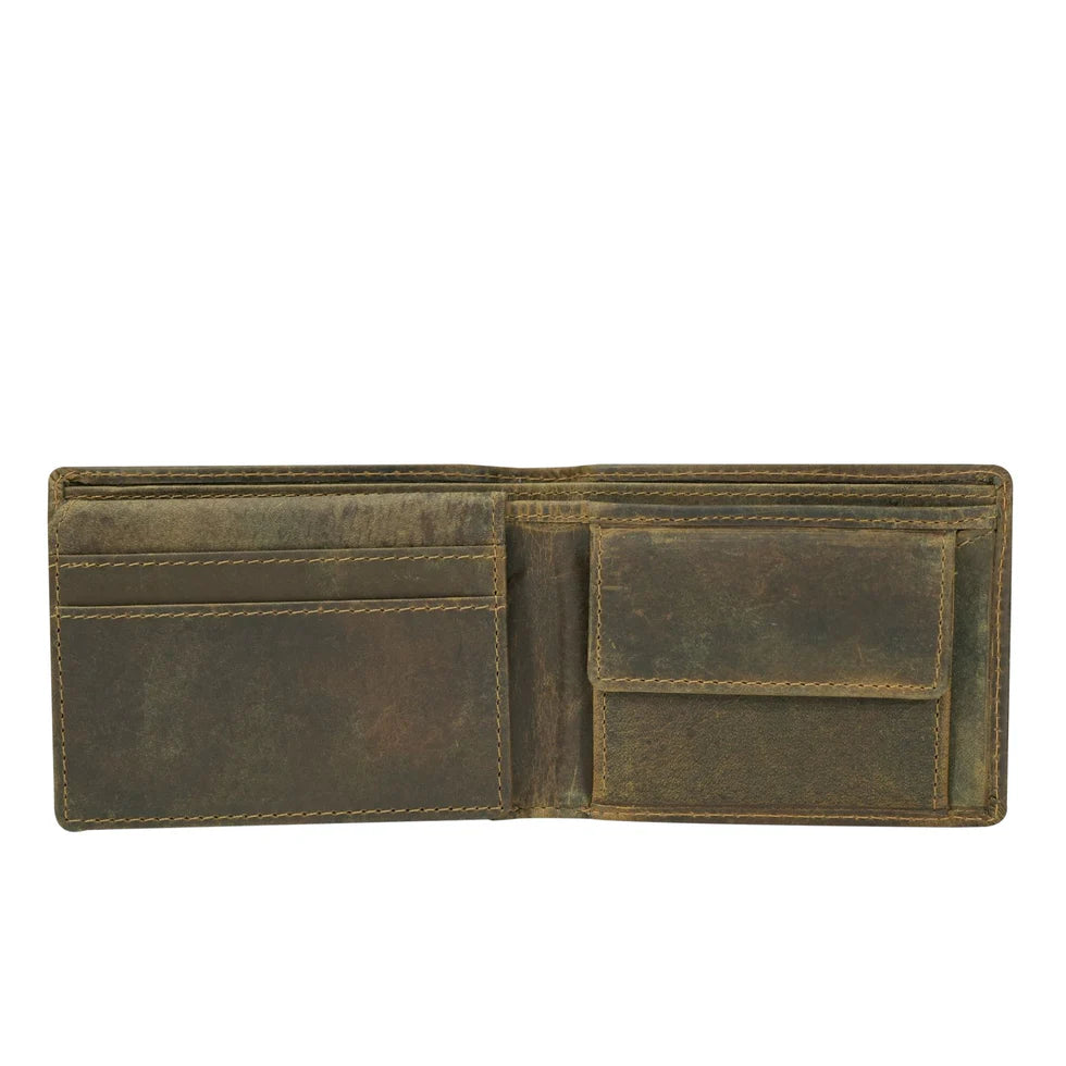 Cenzoni Leather Men's Wallet - Khaki - ZGW8171KH