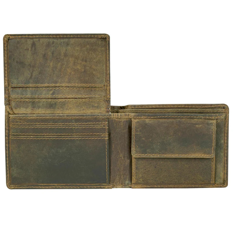Cenzoni Leather Men's Wallet - Khaki - ZGW8171KH