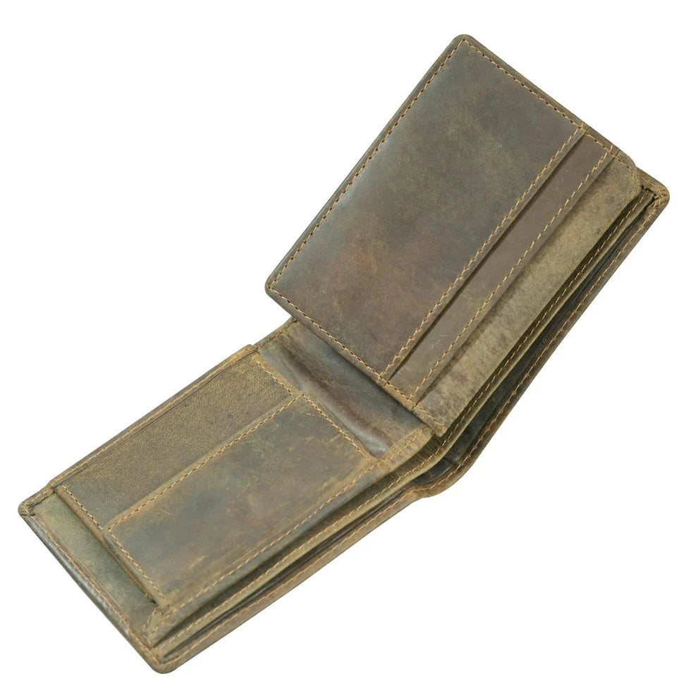 Cenzoni Leather Men's Wallet - Khaki - ZGW8171KH