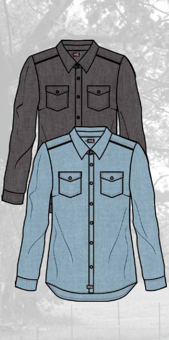 Justin Ladies Denim Chambray Shirt