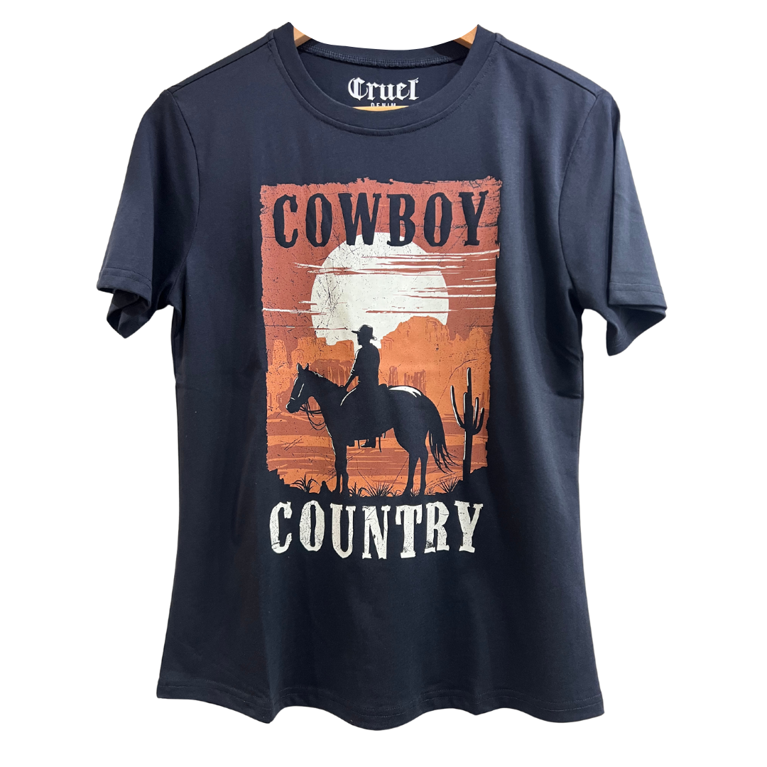 Cinch Women's Black Cruel Girl Cowboy Country T-Shirt