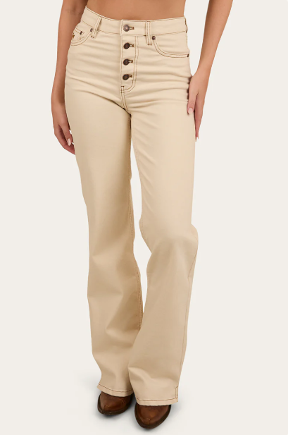 Ringers Western Womens Betsy High Rise Bootleg Jean - Off White - Long