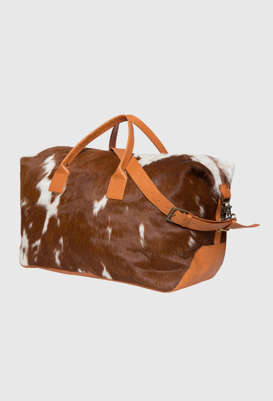 The Design Edge Large Cowhide Travel Bag- America (CA Duffle)_Tan