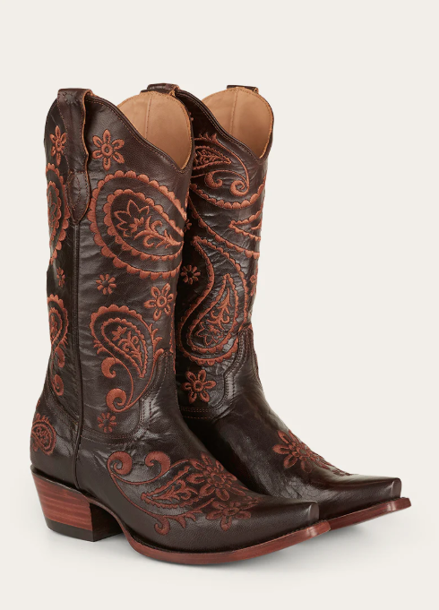 Ringers Western Olivia Womens Cuban Heel Western Boot - Coffee