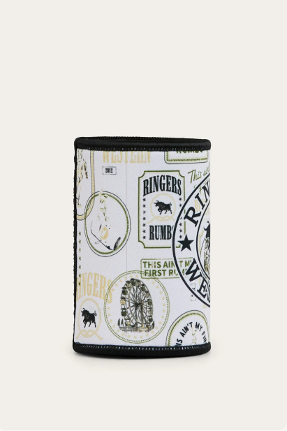 Ringers Western Aint My First Stubby Cooler - Off White / Black