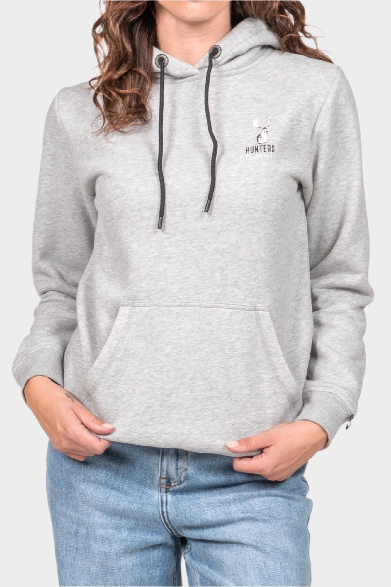 HUNTERS ELEMENT WOMEN'S CROAKER HOODIE - GREY MARLE