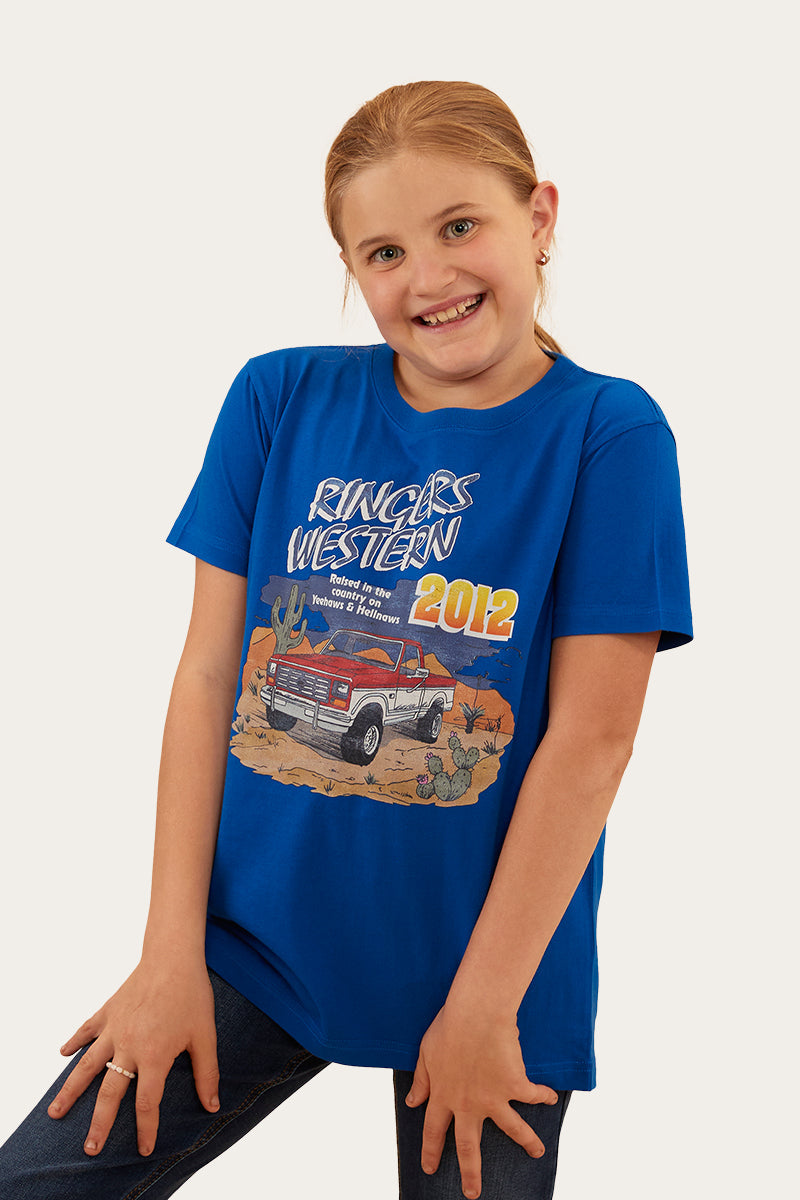 RINGERS COUNTRY RAISED KIDS CLASSIC FIT T-SHIRT - SNORKEL BLUE