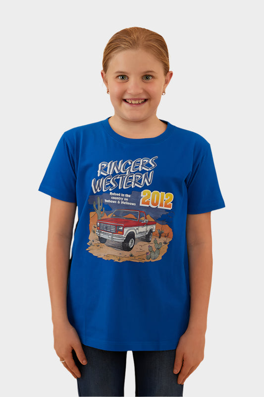 RINGERS COUNTRY RAISED KIDS CLASSIC FIT T-SHIRT - SNORKEL BLUE