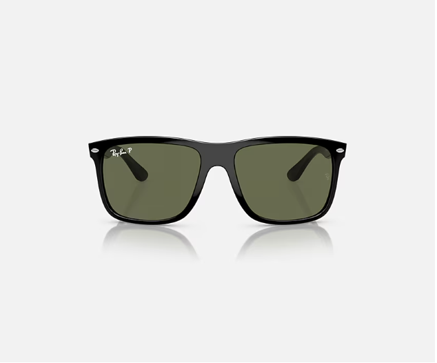 Ray-Ban Boyfriend Two Sunglasses Black W/Polar Green