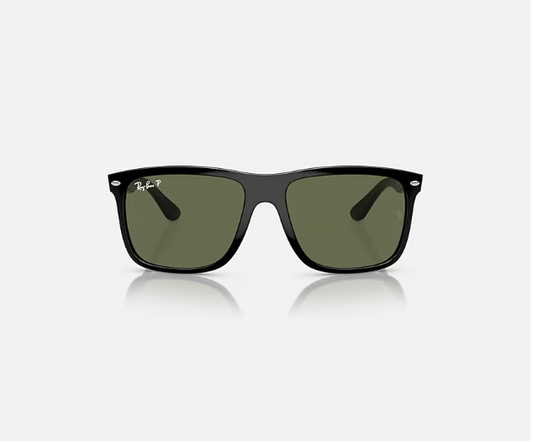 Ray-Ban Boyfriend Two Sunglasses Black W/Polar Green
