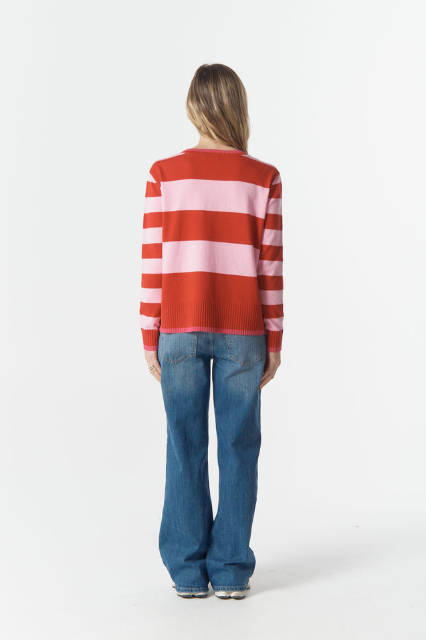 Goondiwindi Cotton Sierra Stripe Knit - Flamboyant Stripe
