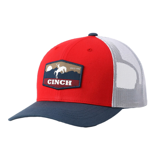 Cinch Men's Red Horizon Trucker Cap