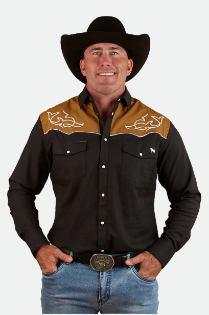 Ringers Western Men's Franklin Western Shirt - Charcoal