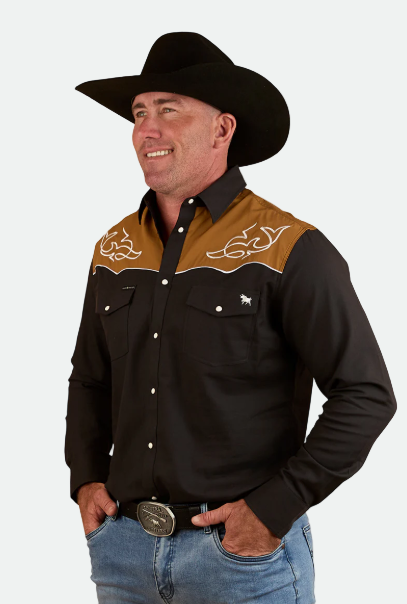 Ringers Western Men's Franklin Western Shirt - Charcoal