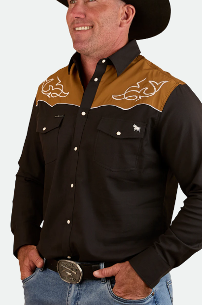 Ringers Western Men's Franklin Western Shirt - Charcoal