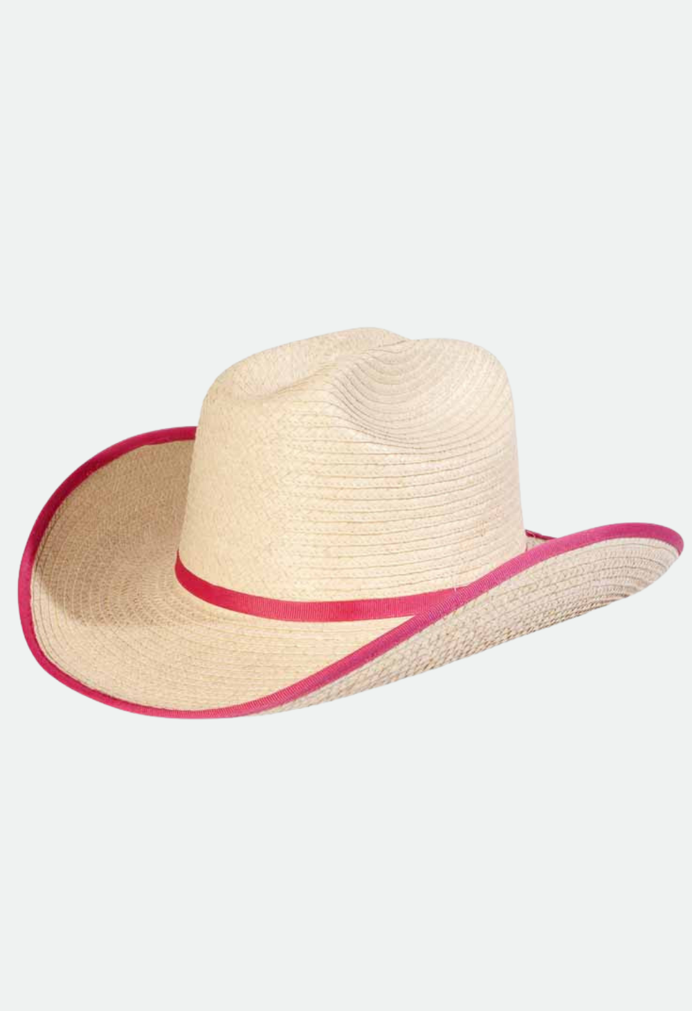 Sunbody Hats Kids Cattleman - Natural / Shocking Pink Bound Edge