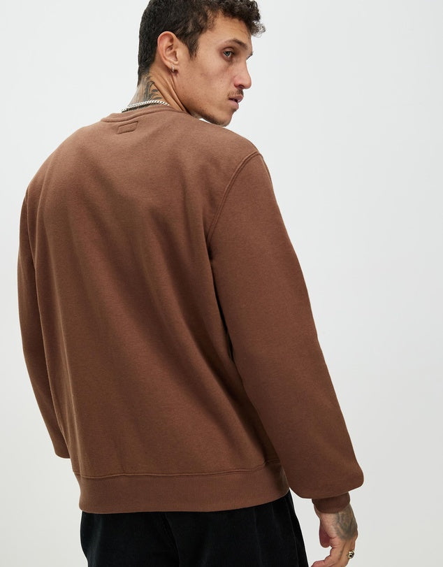 Brixton Men's Parson Patch Crew Sweater (Brown)