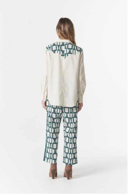 Goondiwindi Cotton Cowgirl Shirt Contrast Yoke - Clotted Cream