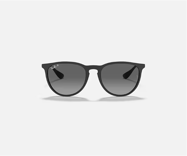 Ray-Ban Erika Rubber Black W/Light Grey Gradient Grey