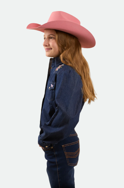 Ringers Western Kids Dahlia Denim Western Shirt - Classic Blue