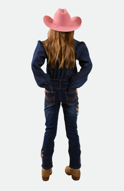 Ringers Western Kids Dahlia Denim Western Shirt - Classic Blue