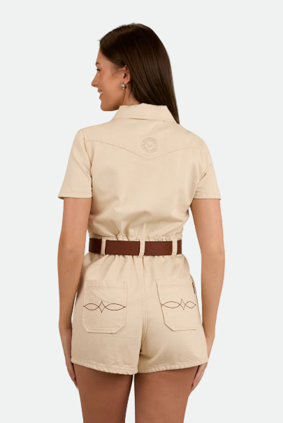 Ringers Western Narooma Womens Denim Playsuit - Off White