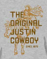 Justin Men's Original Cowboy Tee - Heather Grey