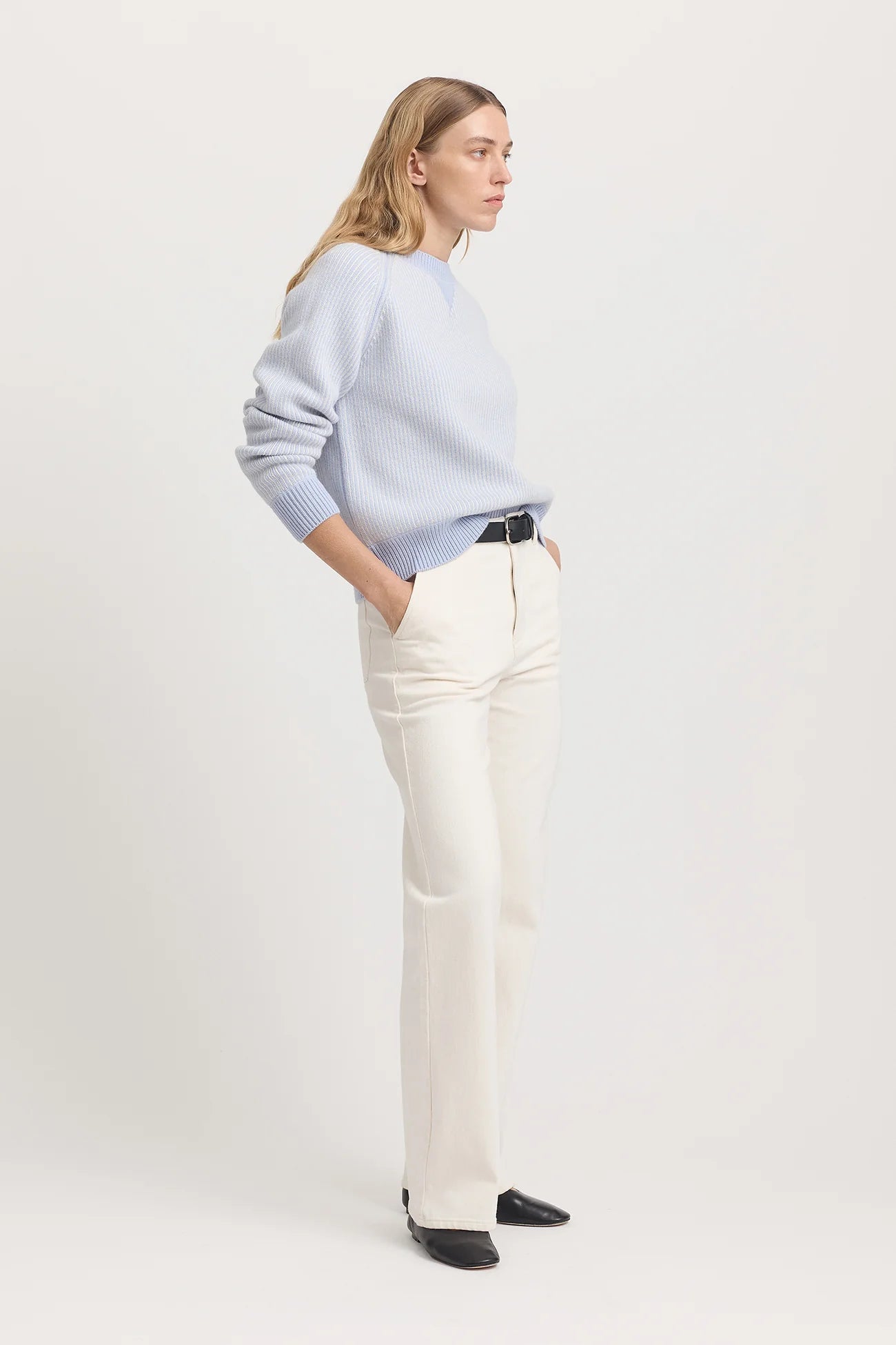 Toorallie Women's Pin Stripe Crew - DOVE GREY