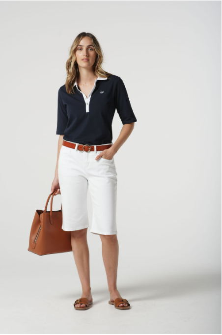 Goondiwindi Cotton ¾ Sleeve Polo - Navy