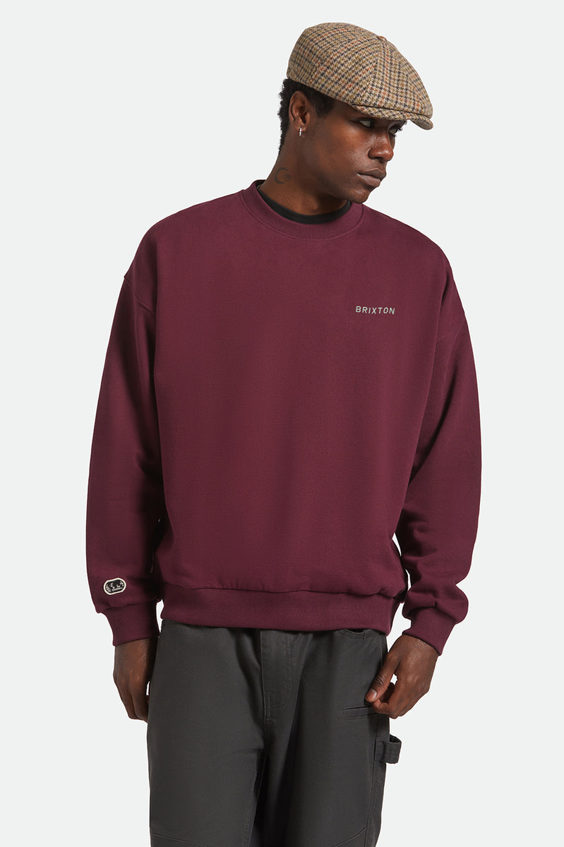Brixton Embroidered Heavy Weight Crew - Port