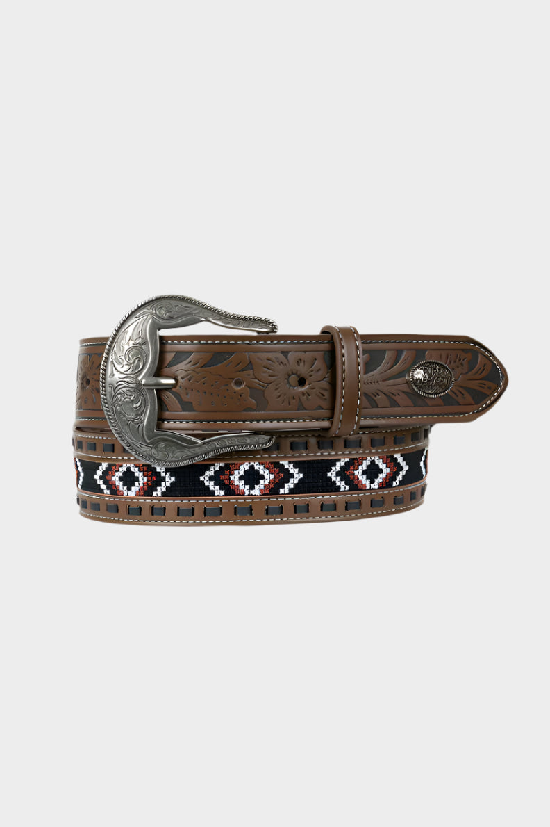 Pure Western Men's Gordan Western Belt - Dark Tan