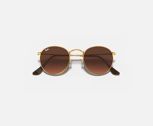Ray-Ban Round Metal Light Bronze W/Pink Gradient Brown