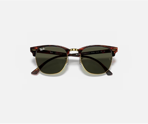 Ray-Ban Clubmaster Classic RB3016 - Mock Tortoise On Arista W/G-15 Green