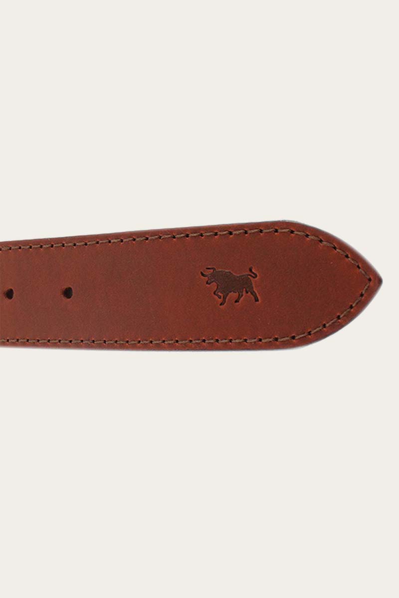 Ringers Western Men's James Belt - Tawny Brown / Silver