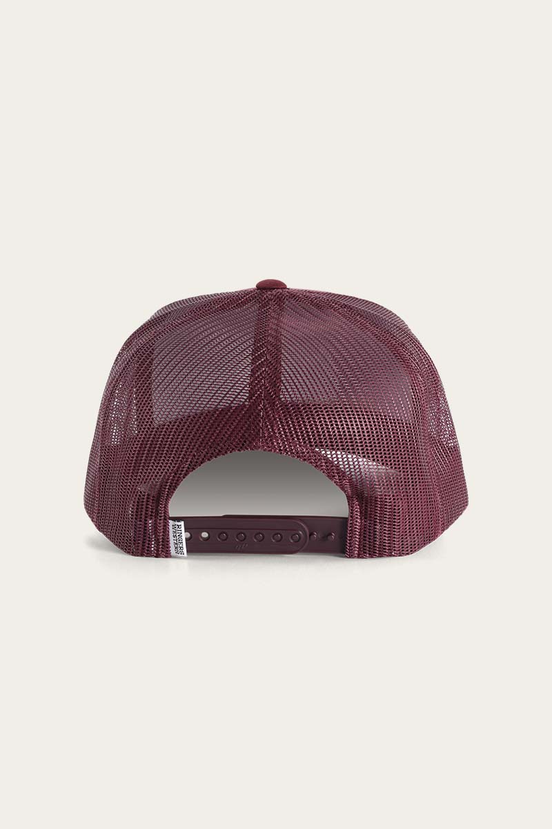 RINGERS WESTERN SIGNATURE BULL TRUCKER CAP - BURGUNDY/WHITE