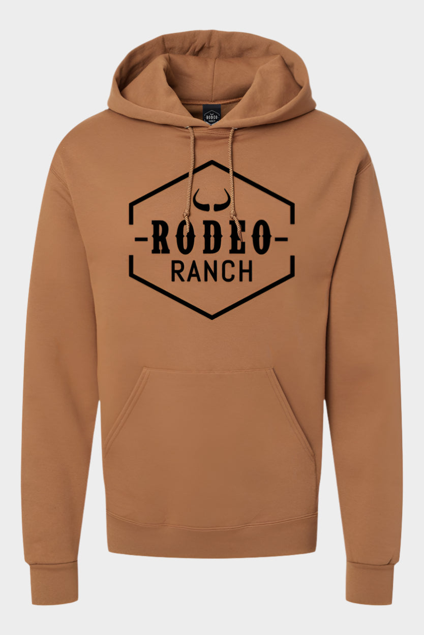 Rodeo Ranch Retro Classic Logo Men's Hoodie Sweatshirt - Golden Pecan