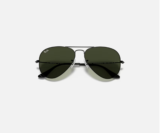 Ray-Ban Aviator Large Metal Black W/G-15 Green