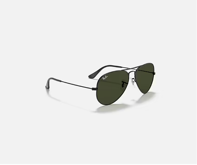 Ray-Ban Aviator Large Metal Black W/G-15 Green