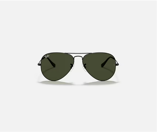 Ray-Ban Aviator Large Metal Black W/G-15 Green